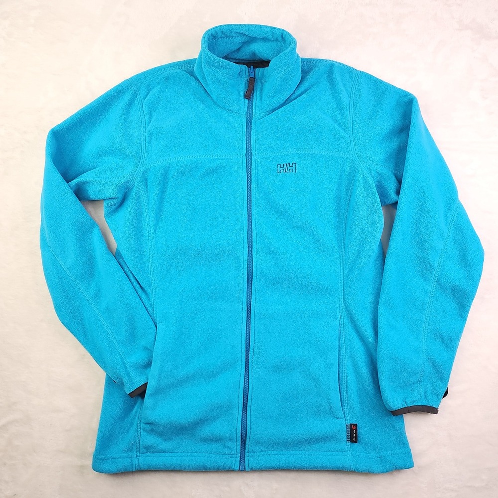 Helly Hansen Polartec Fleece Jacket Womens Medium Neon Blue Daybreaker Zip